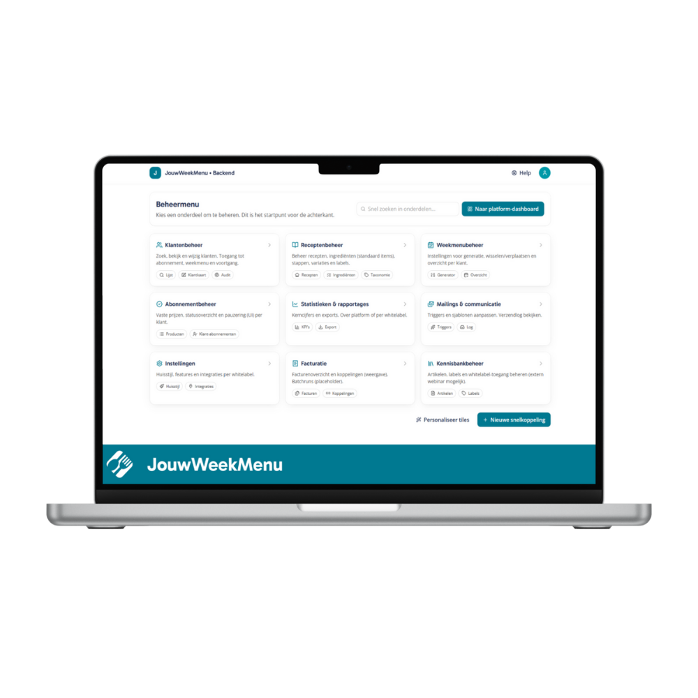 Jouwweekmenu software op laptop